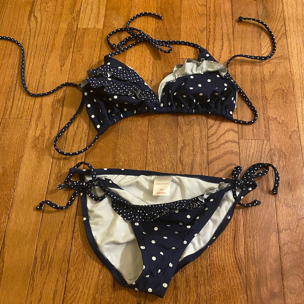 Xhiliration Women’s Size Small Navy Blue Bikini